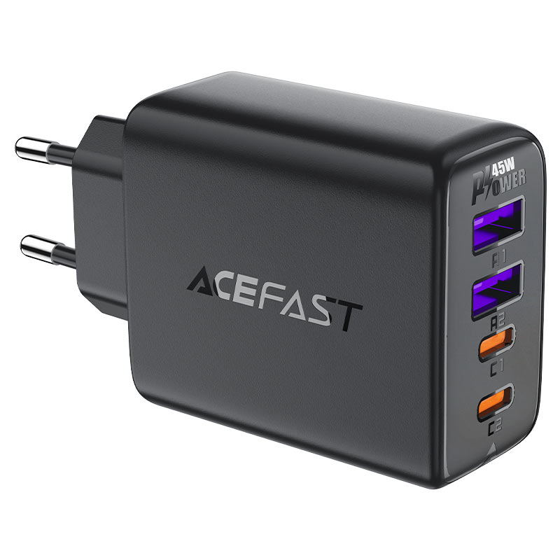 Fast Charge Wall Charger A61 PD45W GaN (2xUSB-C + 2xUSB-A) EU