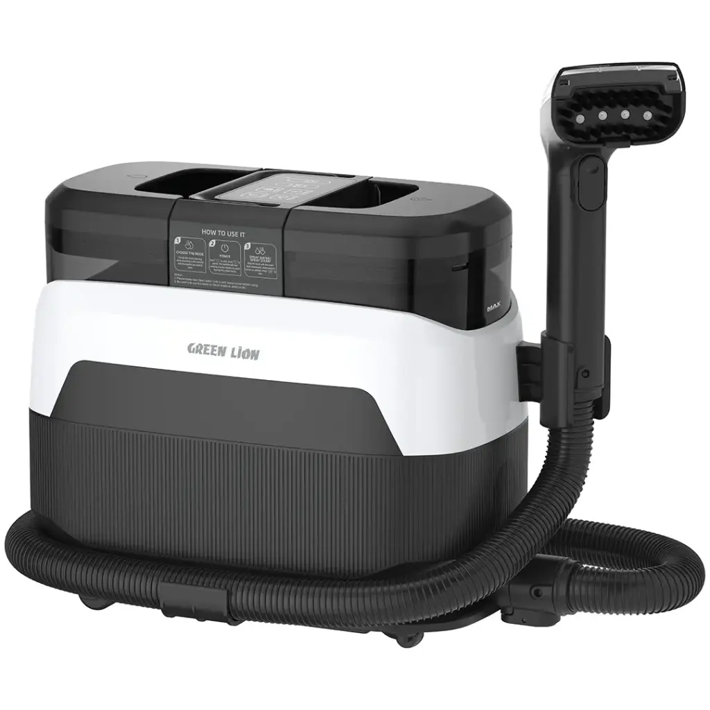 Green Lion Steam Carpet Pro with Double Tank ; Deep Stain Cleaning - Black
